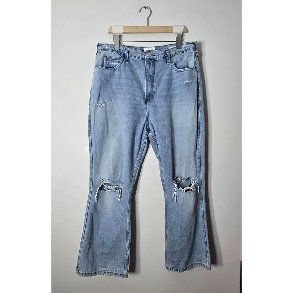Frame Le High'n'Tight Crop Mini Boot Jeans Size 31 Distressed Denim - Picture 2 of 7